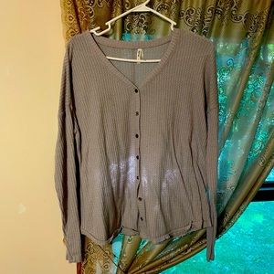 Sz L Waffle Knit Top
